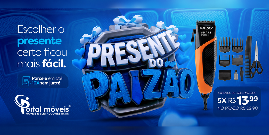 Presente do Paizão: cortador de cabelo Mallory em 5 vezes de R$ 13,99, total no prazo R$ 69,90
